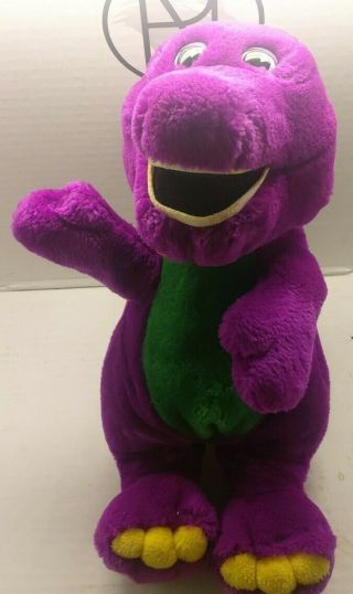 Barney Friends Purple 14” Dinosaur Puppet Plush Stuffed Toy Vintage 1992