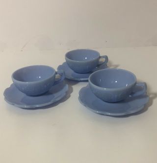 Jeannette Delphite Blue Cherry Blossom Childrens Tea Cups And Saucers - 3