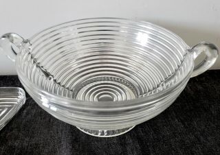 Vtg Anchor Hocking Manhattan Ribbed Bowl Clear Crystal Depression Glass 1930’s