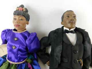 2 ' Daddy ' s Long Legs ' Black African American Man & Woman Couple Dolls EC 1998 2