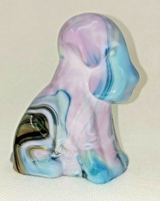 Boyd Pooche - Pooch The Dog - Blue Pink Uranium Metallic Slag Glass Paperweight