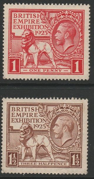 Gb Gv 1925 British Empire Exhibition Bee Set Sg432 - 433