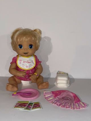 Baby Alive 2006 Soft Face Doll Blonde Interactive Talks Eats Poops Food Diapers