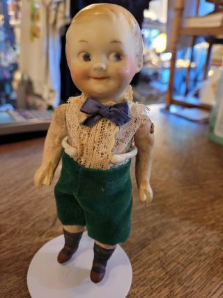 7” Antique German Bisque Head Googly Doll Am Armand Marseille