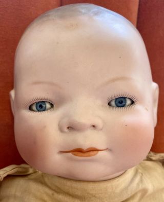 Antique German 16” Grace Storey Putnam Bye Lo Bisque Baby Closed Mouth Doll