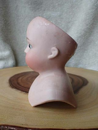Unusual Looking Antique German or French Bisque Doll Head Closed Mouth 4 1/2 