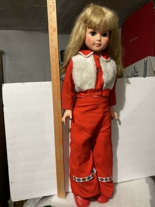 Blonde Eegee Doll Patti Playpal Type Red Outfit,  Shoes
