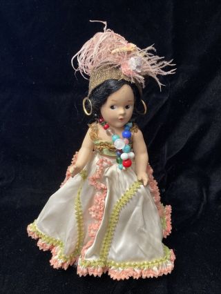 9” Antique Vintage Madame Alexander Carmen Miranda Compo Painted Doll