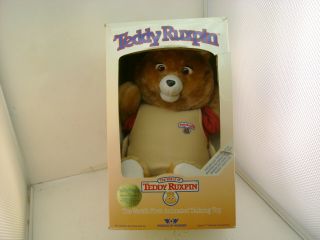 1985 Worlds Of Wonder Teddy Ruxpin Animated Talking Toy Plush Bear