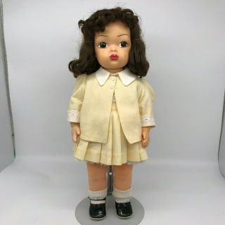 Vintage 50s Pat Pending Terri Lee 16 " Brown Eyed Brunette Doll,  3 Tagged Outfits