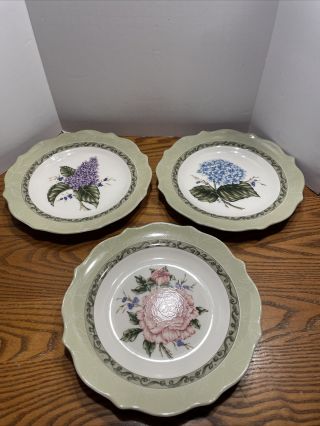 Set Of 3 Princess House Vintage Garden Salad / Dessert Plates 8.  5 "