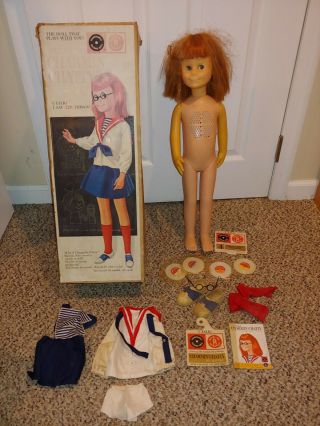 Vintage 60s 1962 Mattel Talking Charming Chatty Cathy Doll,  Box,  Accessories,