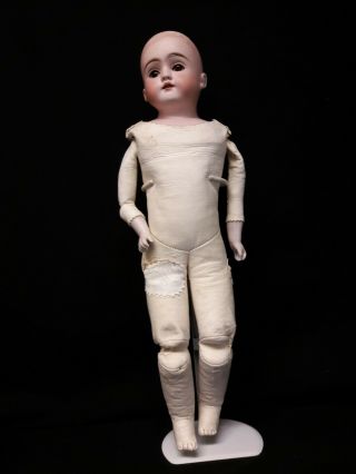 Antique J.  D.  Kestner Doll On Leather Body.  Head Marked " H "