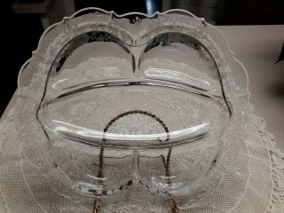 Vintage Cambridge Etched Diane Glass Stunning 5 Section Serving Plate 12.  5 "