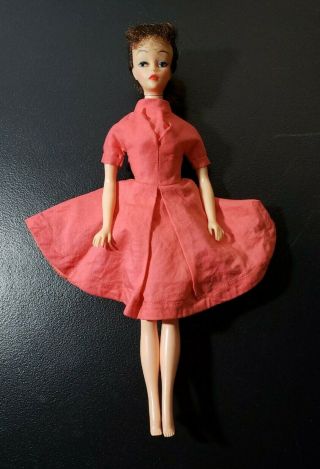 1960 Vintage Ideal Mitzi Doll Barbie Size Clone Titian Red Hair Ponytail