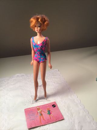 Vintage Stacey Barbie Doll Twist N Turn 1966 Japan Red Flip Hair Eyelashes 1165