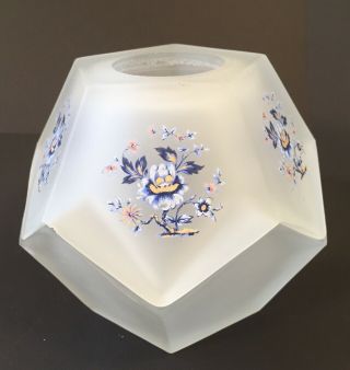 Fairy Lamp Pentagon Shape Frost Glass Painted Floral Tea Light Candle Holder