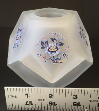Fairy Lamp Pentagon Shape Frost Glass Painted Floral Tea Light Candle Holder 2