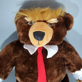 Donald Trump Deluxe Plush Stuffed Trumpy Bear w/attached USA flag Blanket 22” 2