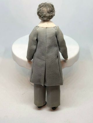 Dollhouse Miniature Vintage Artisan Porcelain Victorian Man Doll Gray Hair 1:12 3