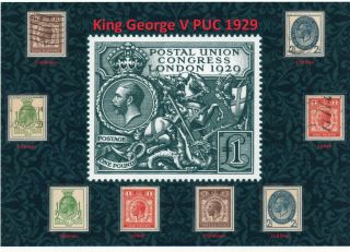 Gb Display Of Kgv Postal Union Congress 1929 Two Sets - &
