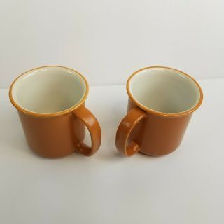 Set of 2 Vintage CROWN CORNING Coffee Cup Mugs Sonora White & Terracotta JAPAN 2
