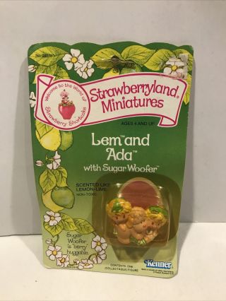 Strawberry Shortcake Strawberryland Miniatures - Lem And Ada With Sugar Woofer