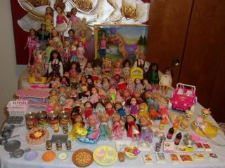 Huge Barbie/ken Lil Brothers And Sisters 70,  Dolls Clothes/many Shoes Pets Car,