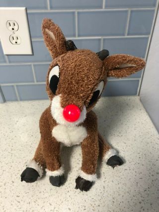 Hallmark Sitting Rudolph The Red Nosed Reindeer Plush Stuffed Animal Nose Lights