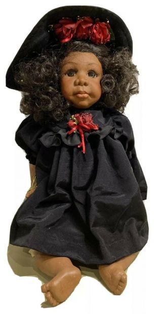 Mary,  Signed Resin Artist African American Doll By Janie Bennett 21/300