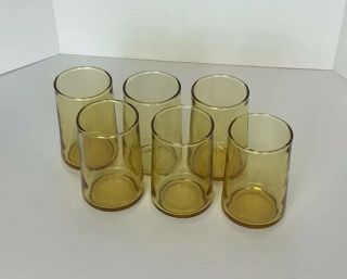 Vintage Amber Juice Glasses Set Of 6 Deep Amber Honey Mcm