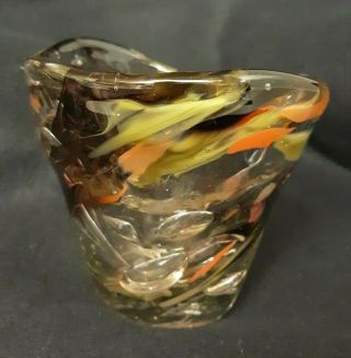 Vtg Murano Italy Form Art Glass Hand Blown Candle Holder