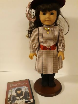 Vintage Pleasant Company American Girl Samantha Doll,  Meet Outfit,  Heart Pin Dvd