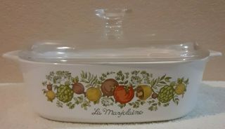 Corning Ware A 9 G " La Mayolaine.  " Spice Of Life Pan W/ Pyrex Lid 2 Quart