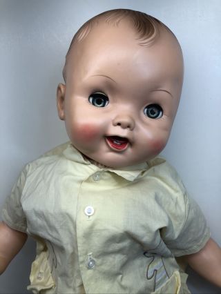 27” Vintage Antique Effanbee Doll Cuddle Up Baby Doll 1953 Vinyl & Cloth Body L