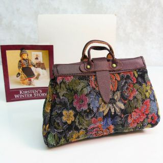 American Girl Doll Kirsten Carpet Bag Rug Satchel Travel,  Pamphlet & White Box