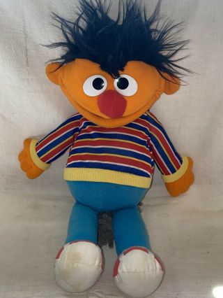 Sesame Street Ernie Puppet 1986 Full Body Plush Playskool Muppets