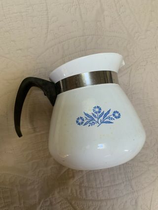 Vintage Corning Blue Cornflower 2qt 8 Cup Coffee/tea Pot With Lid White