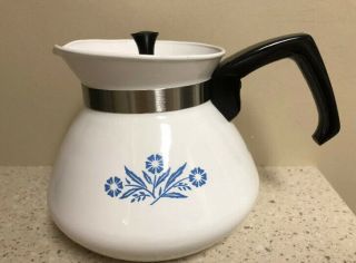 Vintage Corning Ware Small 6 - Cup Stove - Top Tea Pot Coffee Pot Carafe Server