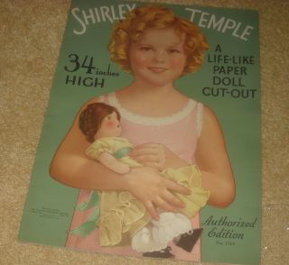 1936 Shirley Temple 34 Inch Uncut Paper Doll