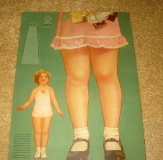 1936 SHIRLEY TEMPLE 34 INCH UNCUT PAPER DOLL 2