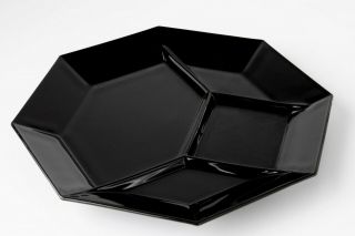Arcoroc France Octime Black Divided Plate 10.  5 "