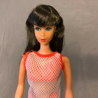 1967 Barbie Twist N Turn Doll 1162 Chocolate Bon - Bon,  Swimsuit,  Cover - Up