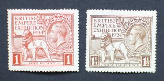 Gb Gv 1924 Wembley British Empire Exhibition Complete Set Mnh
