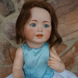Antique German Doll George Borgfeldt,  G.  B.  Bisque Head w/Toy Celluloid Face 2