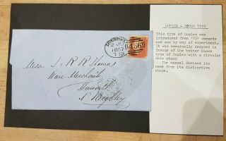 Victorian Postal Cover & Letter.  Duplex Spoon Type Postmark - 46 Liverpool.  1857