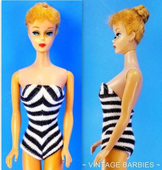 Rare Blond Ponytail Barbie Doll 850 W/ Oss Updo Bun - Vintage 1960 