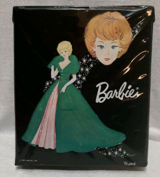 Vintage Black 1963 Mattel Barbie Ponytail Case With Clothes And