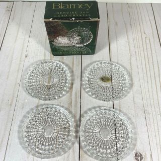 Vintage Blarney 24 Lead Crystal Coasters Set Of 4