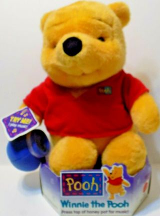 Mattel Winnie The Pooh Plush Doll W/ Honey Pot 10 " 11758,  Box,  Tags